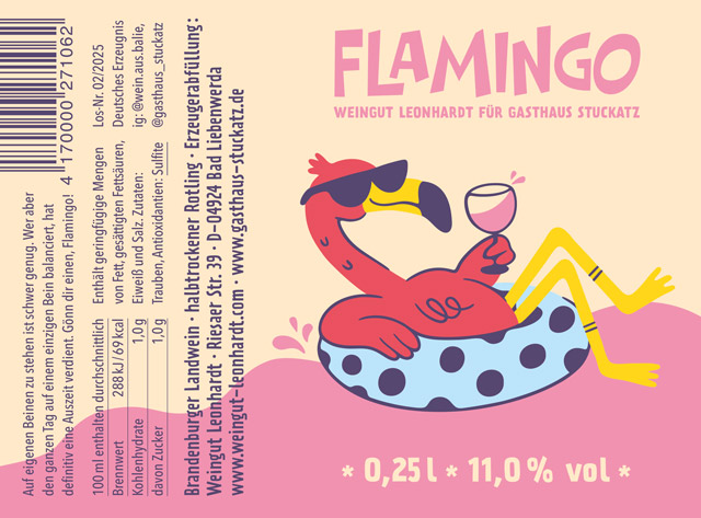Weingut Leonhardt Etikett Flamingo