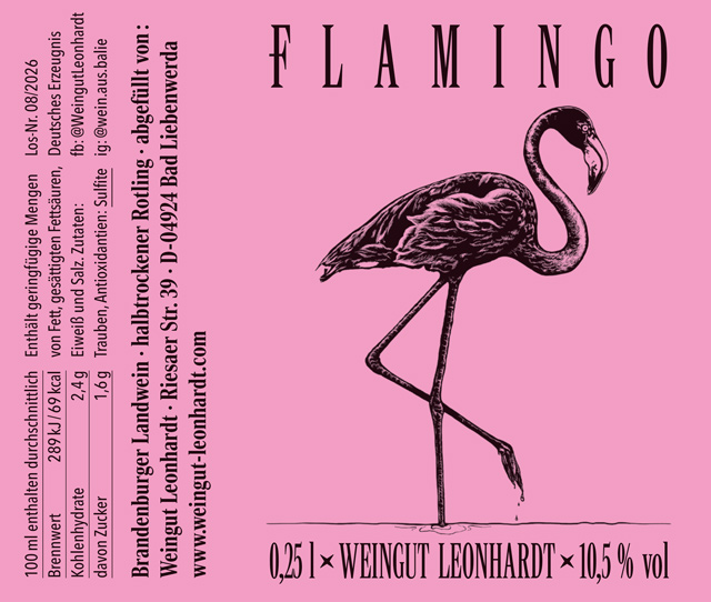 Weingut Leonhardt Etikett Flamingo